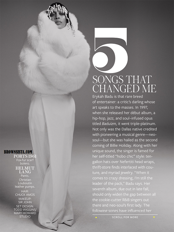 Erykah Badu Goes Retro For In Style Magazine September 2014 Issue 2