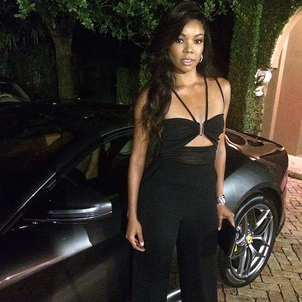 Gabrielle Union Instagrams Pre - Wedding Black Jumpsuit