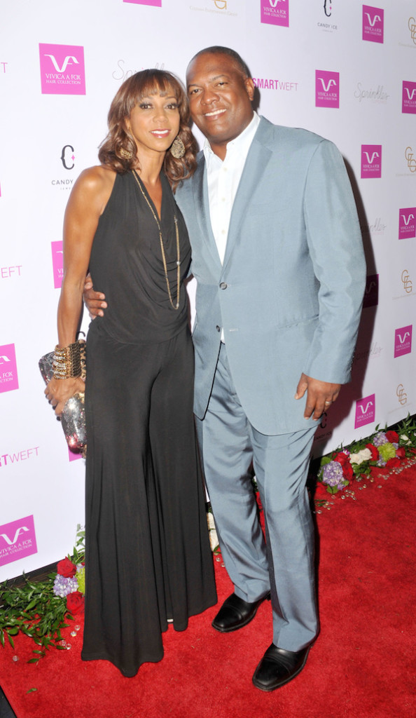 Rodney Peete and Holly Robinson Peete at Vivica's 50th Birthday Party at Philippe Chow in Beverly Hills