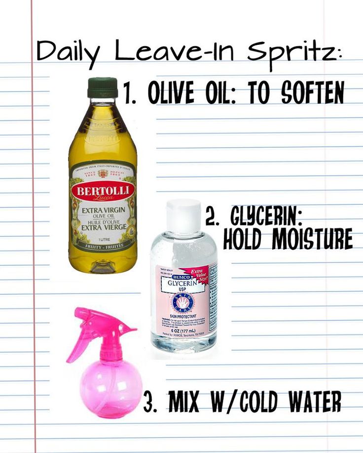 DIY Hair Moisturizer Mix Using Olive Oil, Glycerin & Water