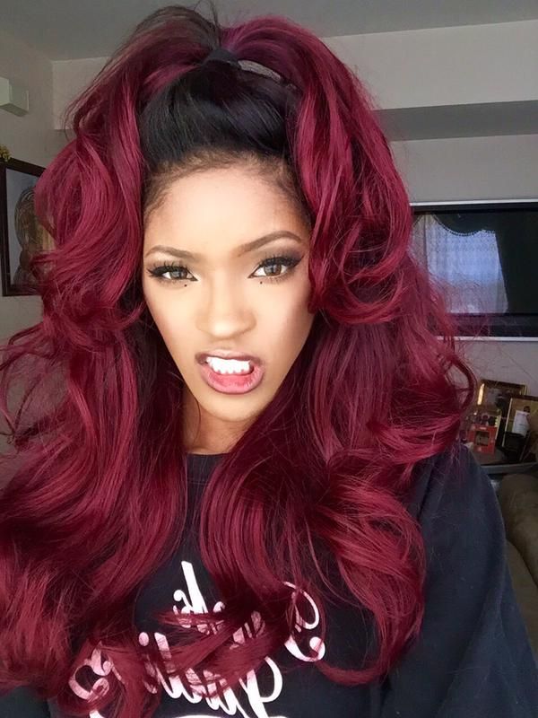 purple ombre hair on black women