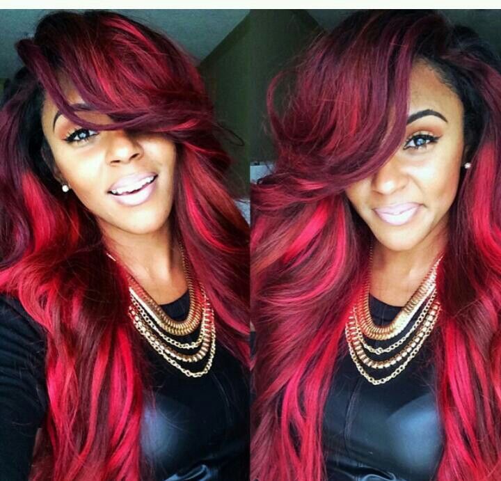 red ombre hair on black women