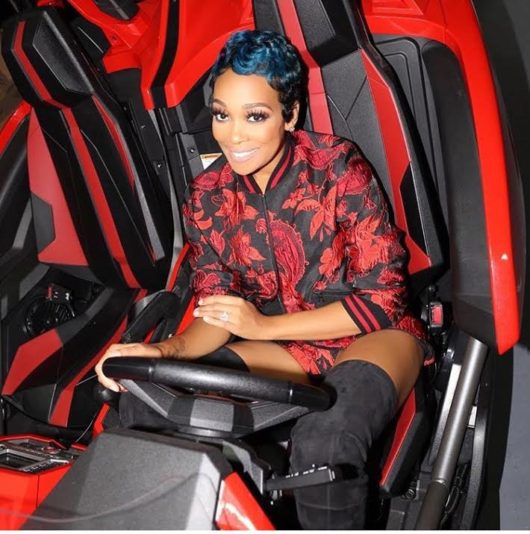 Monica Browns Shows Off New Vibrant Blue Hair Color  2